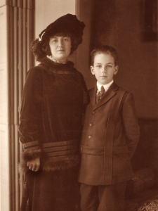 John Evans and his mother, Mabel Dodge