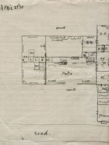 Drawing of house floor plans 1930
