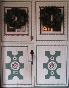 wreaths on door
