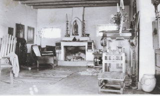 Living room, Big House, Taos, New Mexico. Mabel Dodge Luhan Papers, Beinecke Library, Yale University